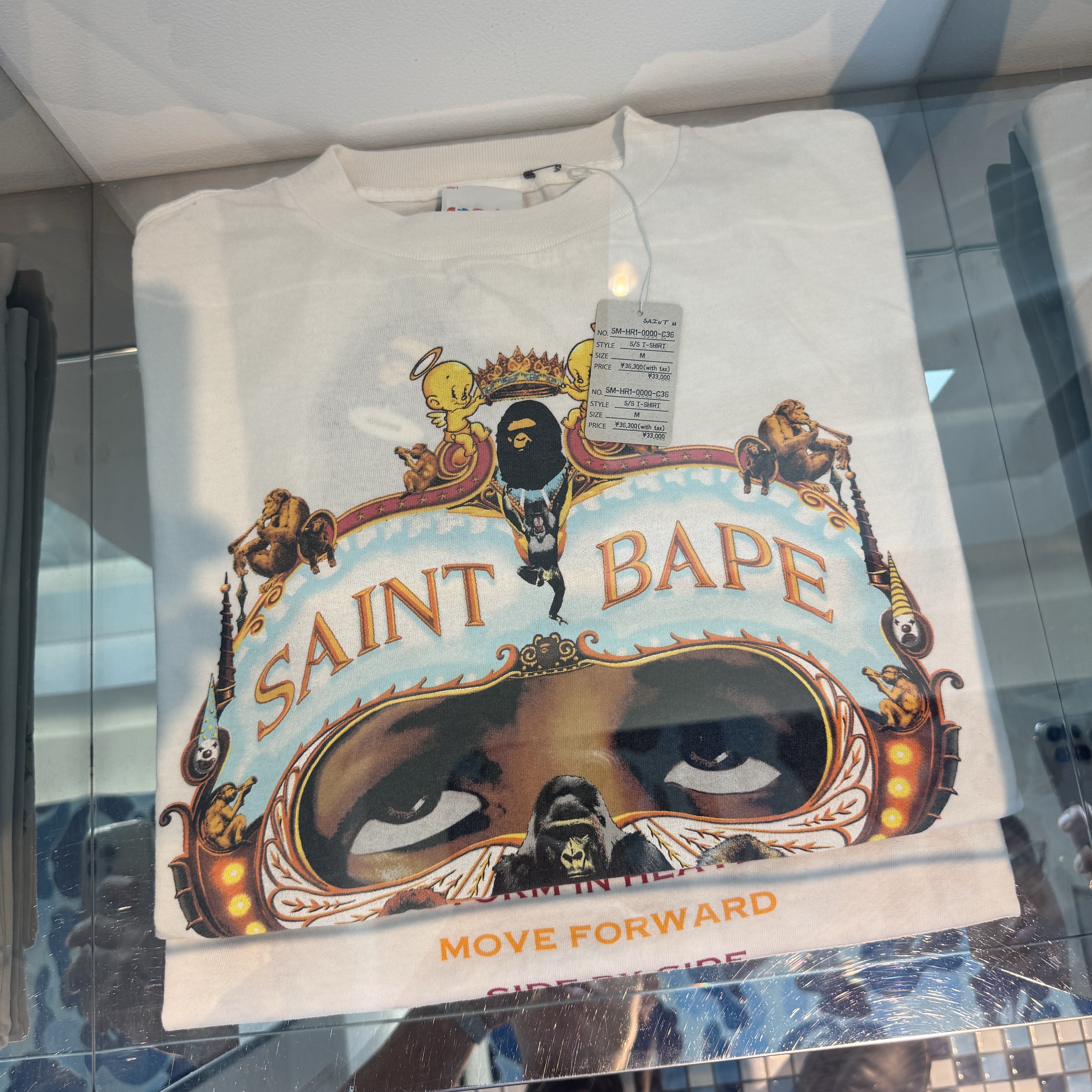 Saint Mxxxxxx x BAPE Generation S/S T-Shirt White - 25AW 착용 스타일
