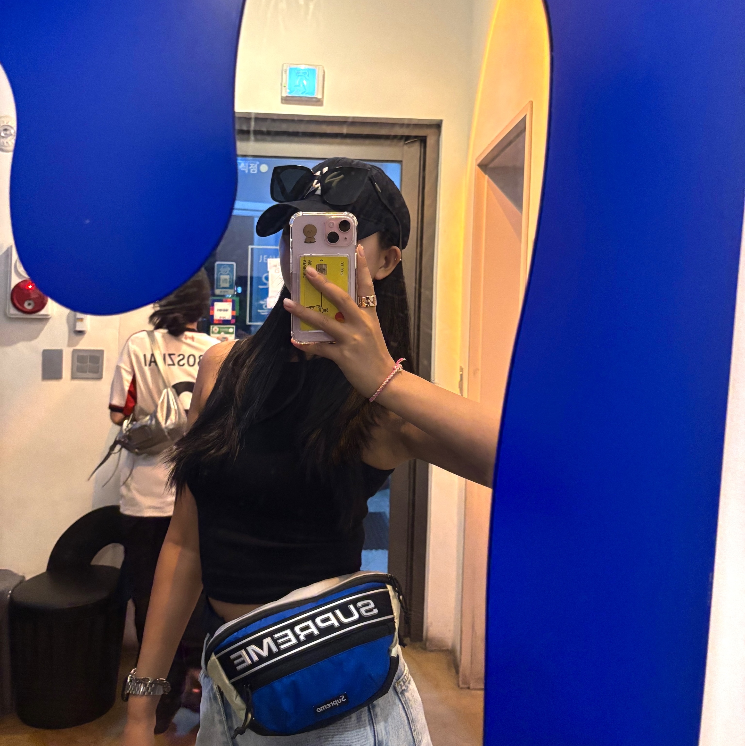 Nike x Peaceminusone Air Force 1 Low Para-Noise 2.0, Supreme Waist Bag Blue - 23FW 착용 스타일 - 2