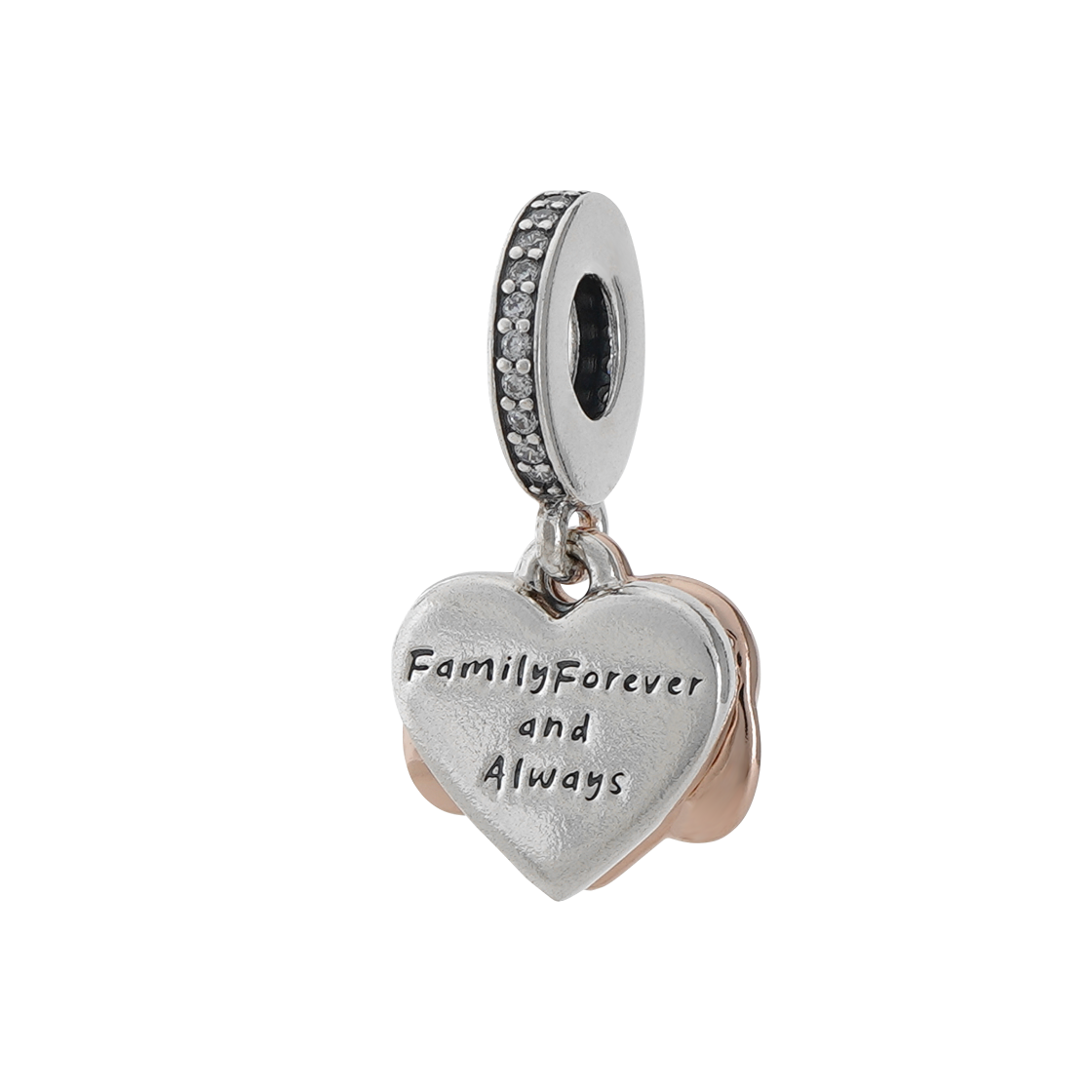 (W) 판도라 스파클링 인피니티 하트 댕글 참 스털링 실버 로즈 골드 플래팅 핑크((W) Pandora Sparkling Infinity Heart Dangle Charm Sterling Silver Rose Gold Plated Pink) - 2
