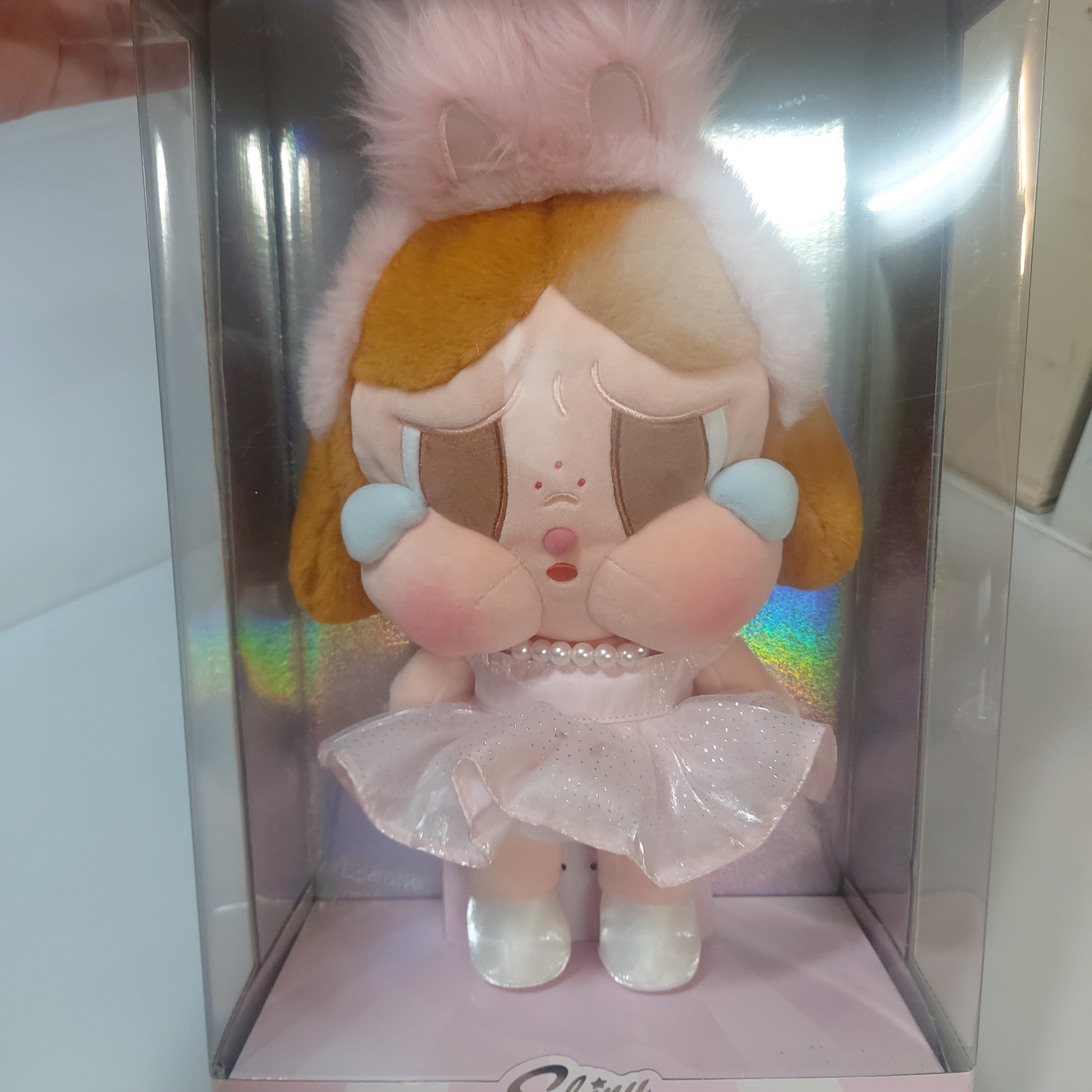 Pop Mart Crybaby Shiny Shiny Series Plush Doll Pink 착용 스타일