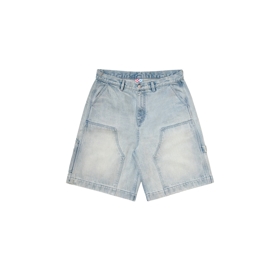 반디 더 핑크 패치워크 데님 쇼츠 라이트 블루(Vandy The Pink Patchwork Denim Shorts Light Blue)