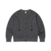 AMOU Pigment Sweat Cardigan Charcoal Gray