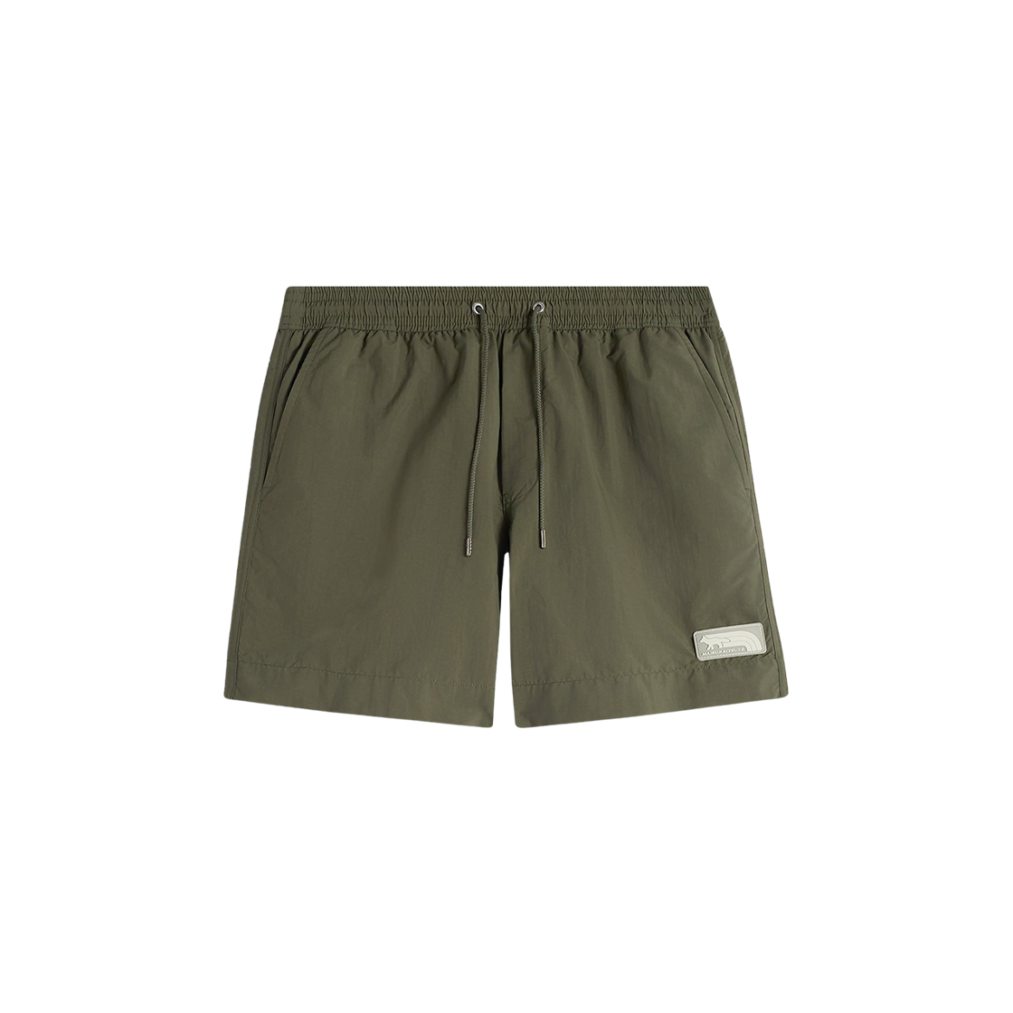 OM03101WQ4052-P384 Maison Kitsune Flash Fox Swim Shorts Military Green