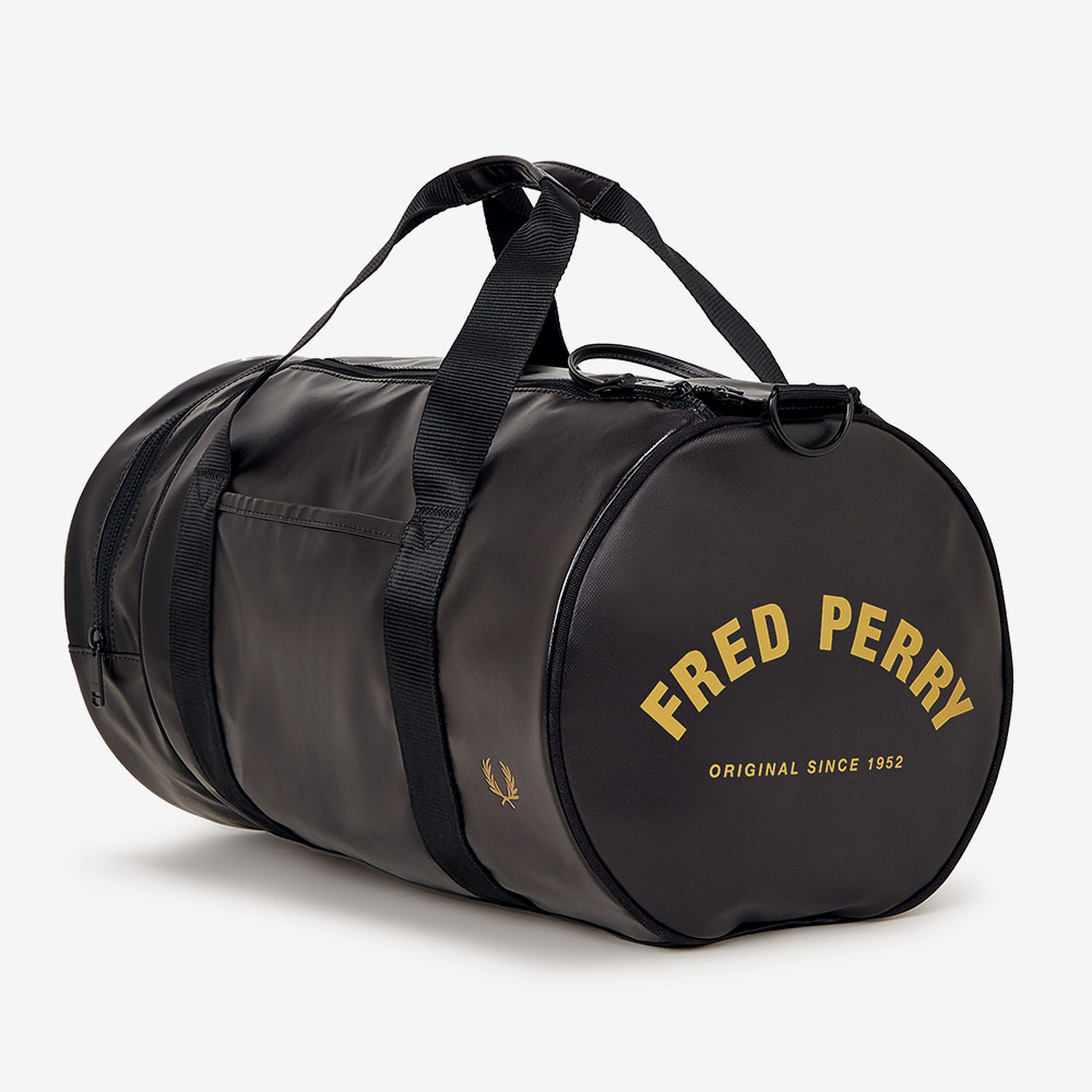 프레드페리 토널 클래식 배럴 백 블랙 골드(Fred Perry Tonal Classic Barrel Bag Black Gold) - 2