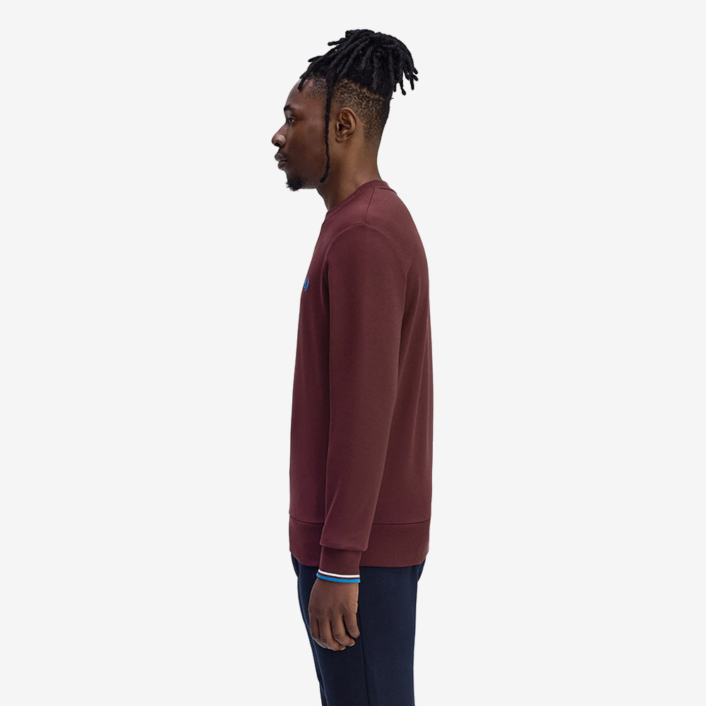 프레드페리 크루넥 스웻셔츠 옥스 블러드 에크루 코트블루(Fred Perry Crew Neck Sweatshirt Oxblood Ecru Court Blue) - 3