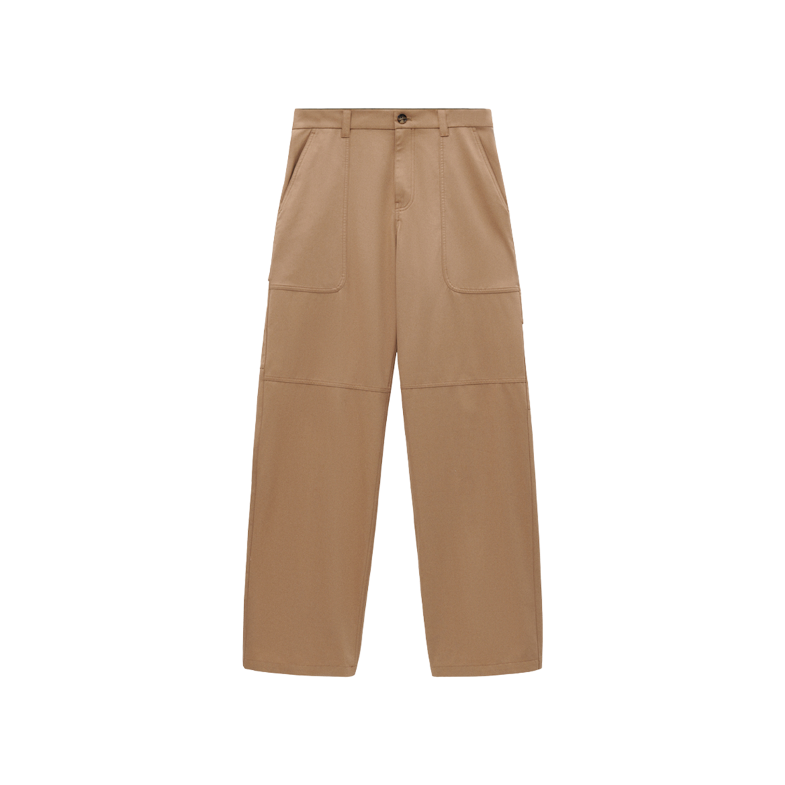 H526Y04WGO-2140 Loewe Cotton Silk Cargo Trousers Beige