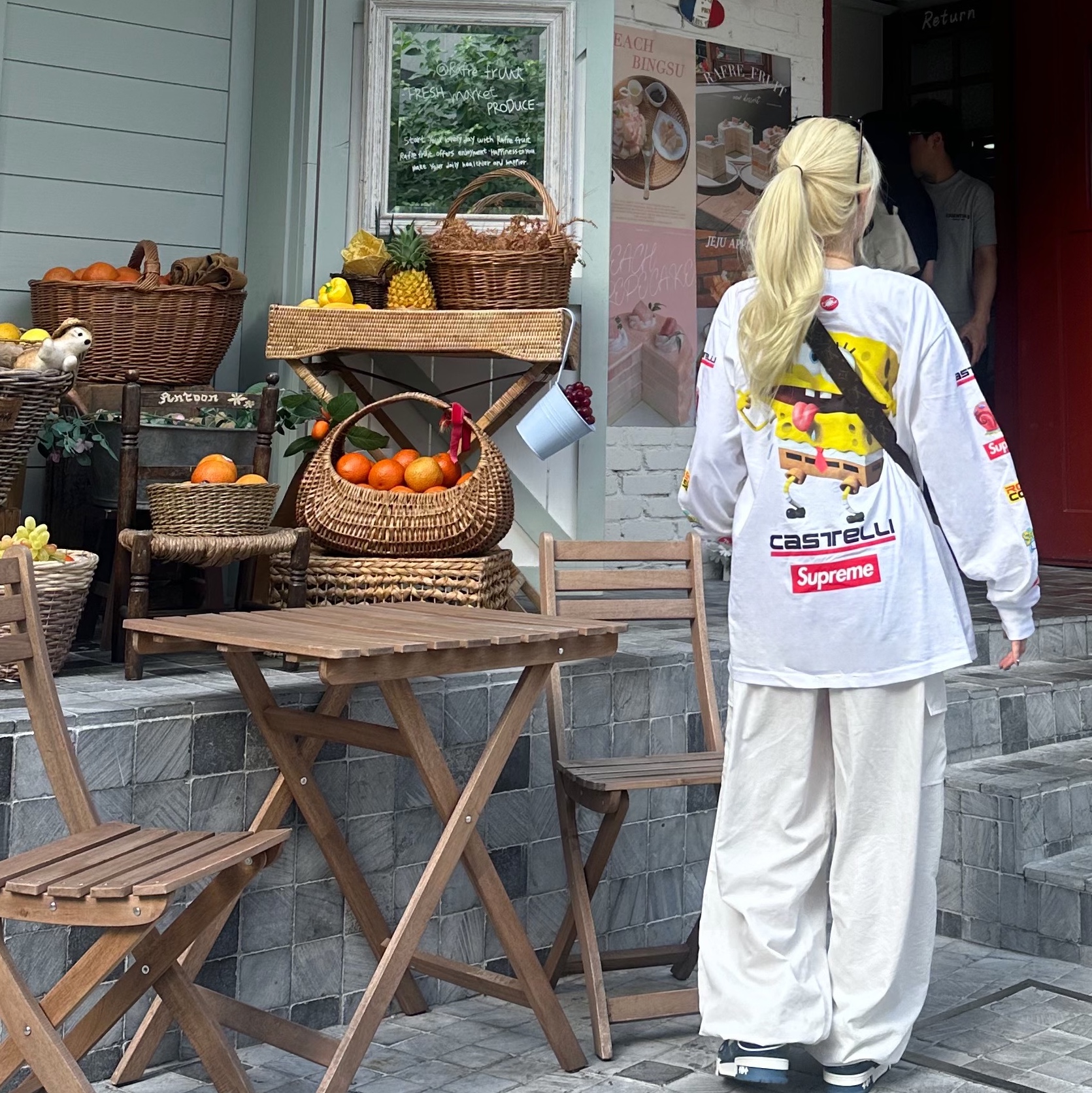 Supreme x SpongeBob SquarePants Castelli Racing L/S T-Shirt White - 25SS 착용 스타일 - 2