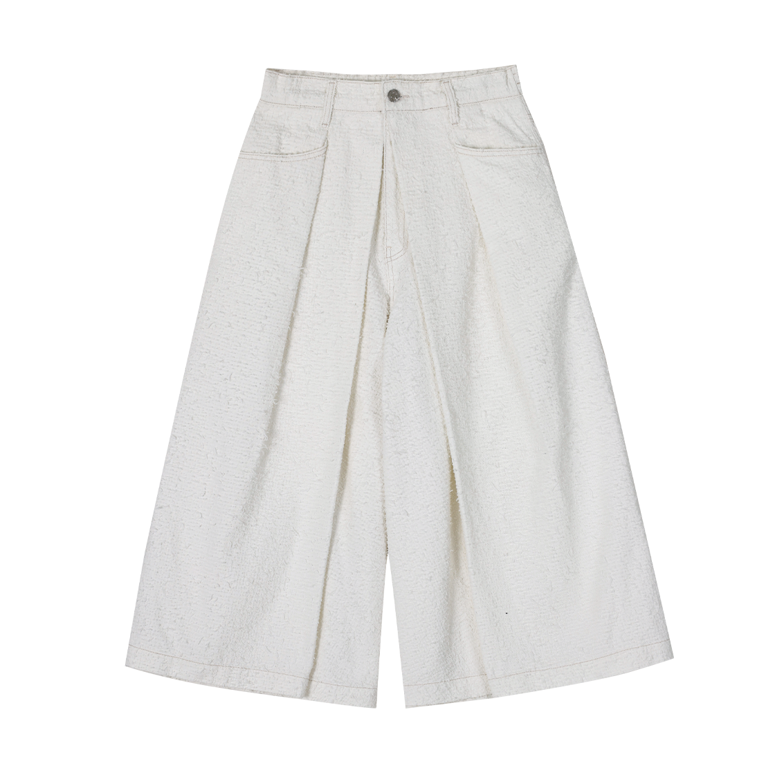 SH5PT747CR SONGZIO COLLECTION Wide Wrap Crop Tweed Denim Cream