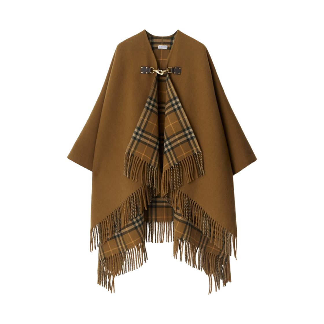 8096632 (W) Burberry Check Wool Cape Brown