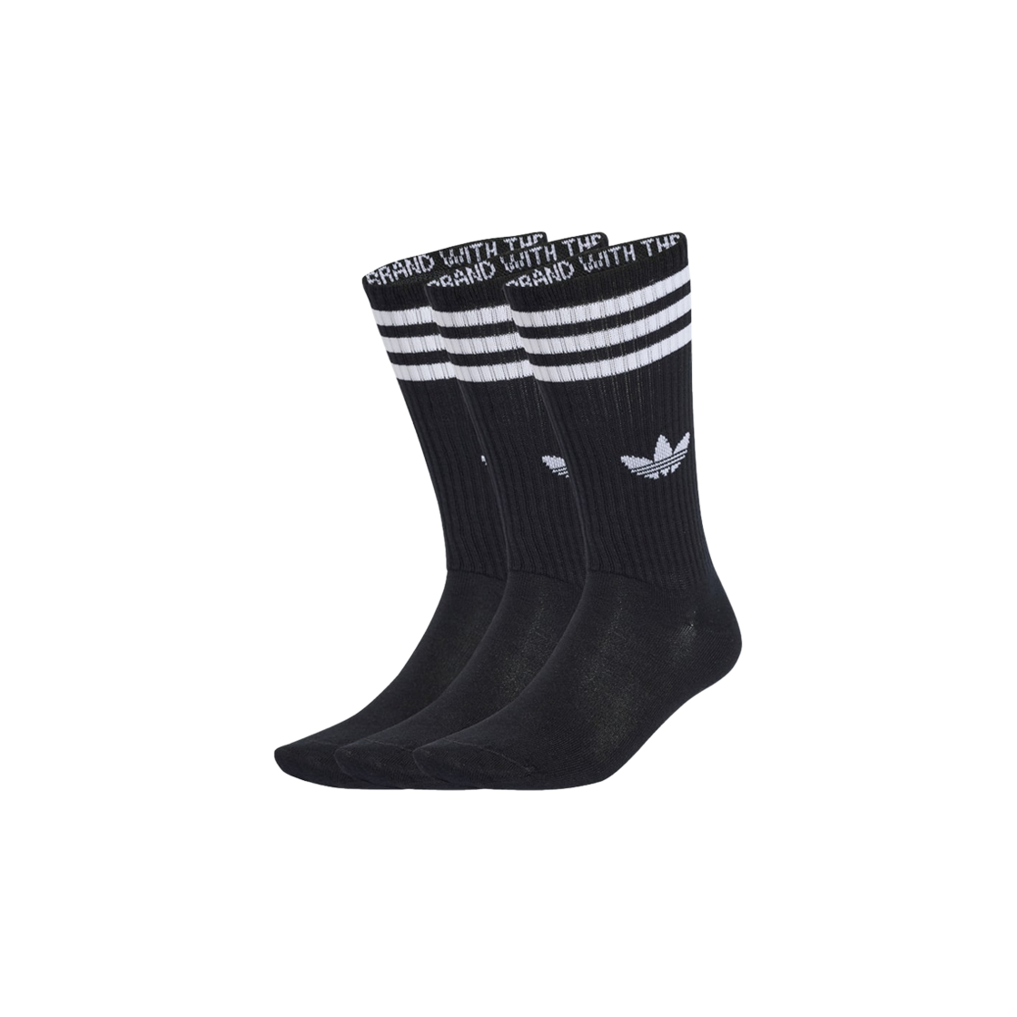 아디다스 3 스트라이프 하이 크루 삭스 블랙 (3개입)(Adidas 3 Stripes High Crew Socks Black (3 Pack))
