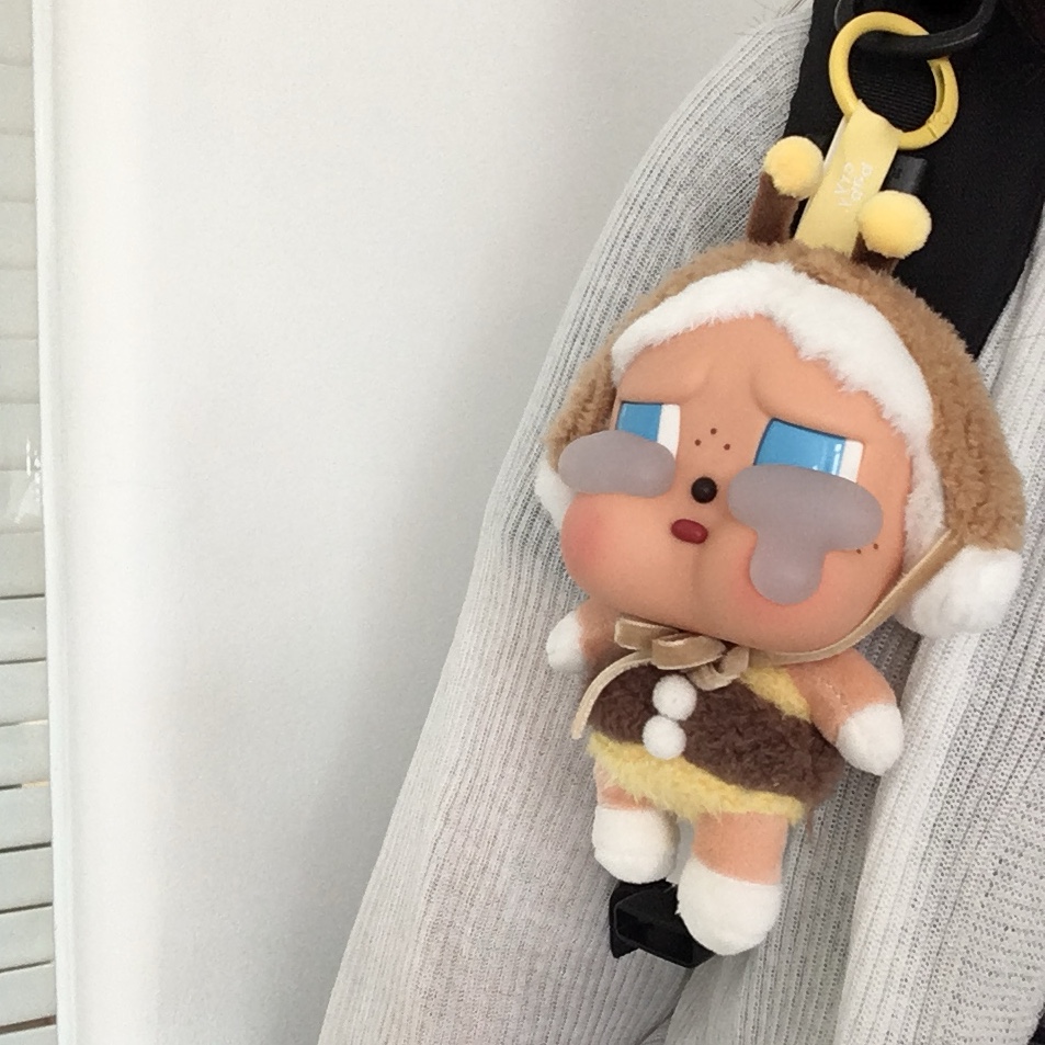 Pop Mart Crybaby Crying Again Series Plush Keyring Sealed Case (1 Blind Box), Pop Mart Crybaby Wild But Cutie Series Vinyl Plush Pendant Camo Cutie (Opened Case) 착용 스타일 - 2