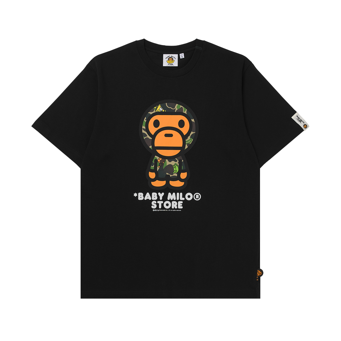 (W) 베이프 마일로 레귤러 핏 티셔츠 블랙((W) BAPE Milo Regular Fit T-Shirt Black)