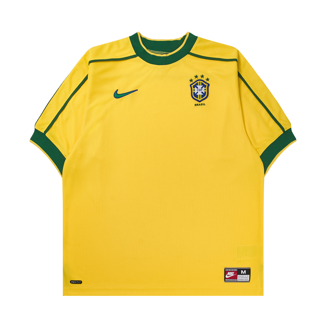 나이키 브라질 1998 리이슈 사커 레플리카 저지 바시티 메이즈 (논 마킹 버전)(Nike Brazil 1998 Reissue Soccer Replica Jersey Varsity Maize (Non Marking Ver.))
