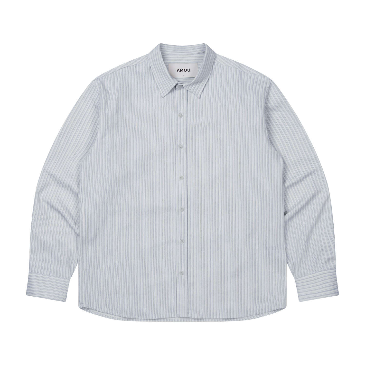 AM25FWSH02BL AMOU Multi Stripe Shirts Blue