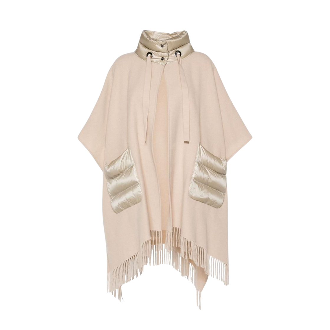 GC00066DR-33395-1982 (W) Herno Poncho with Quilted Pockets Beige