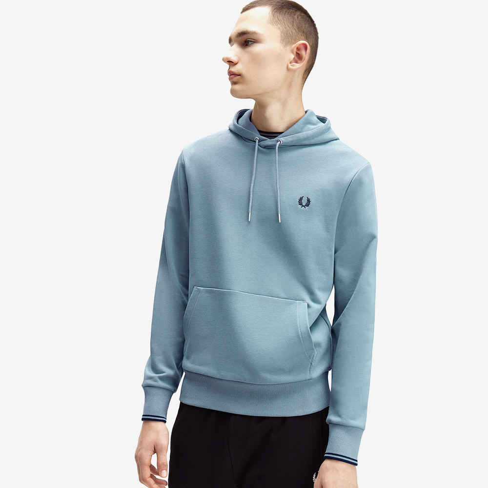 프레드페리 팁 후드 스웻셔츠 스톡포트 블루 네이비(Fred Perry Tipped Hooded Sweatshirt Stockport Blue Navy) - 4