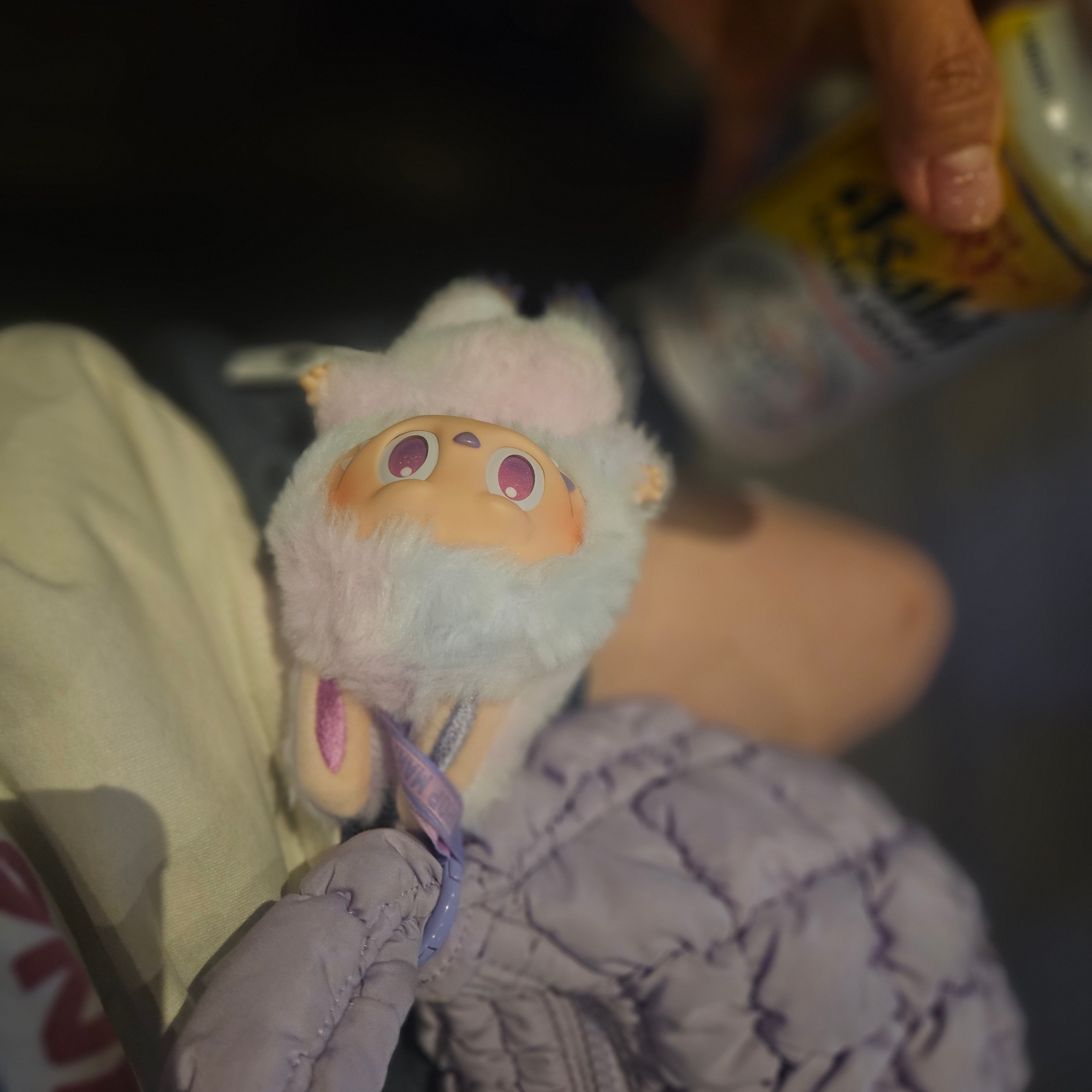Pop Mart Labubu The Monsters Highlight Series Luck Keyring (Opened Case), COS Quilted Micro Bag Purple 착용 스타일 - 3