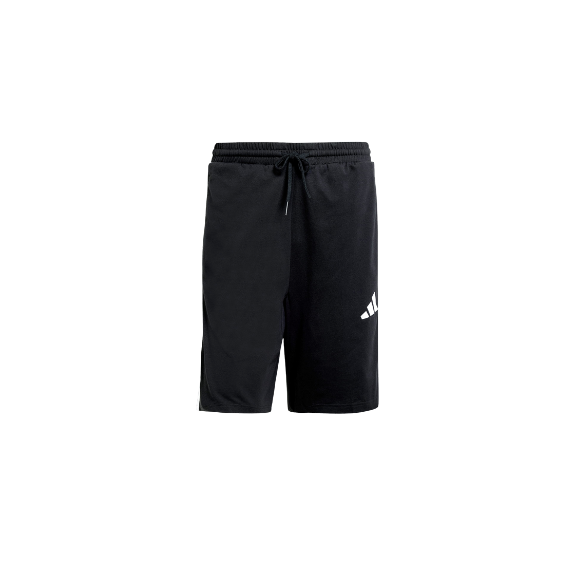 JE6405 Adidas Essentials 3-Stripes Single Jersey Shorts 10 Inch Black White - KR Sizing