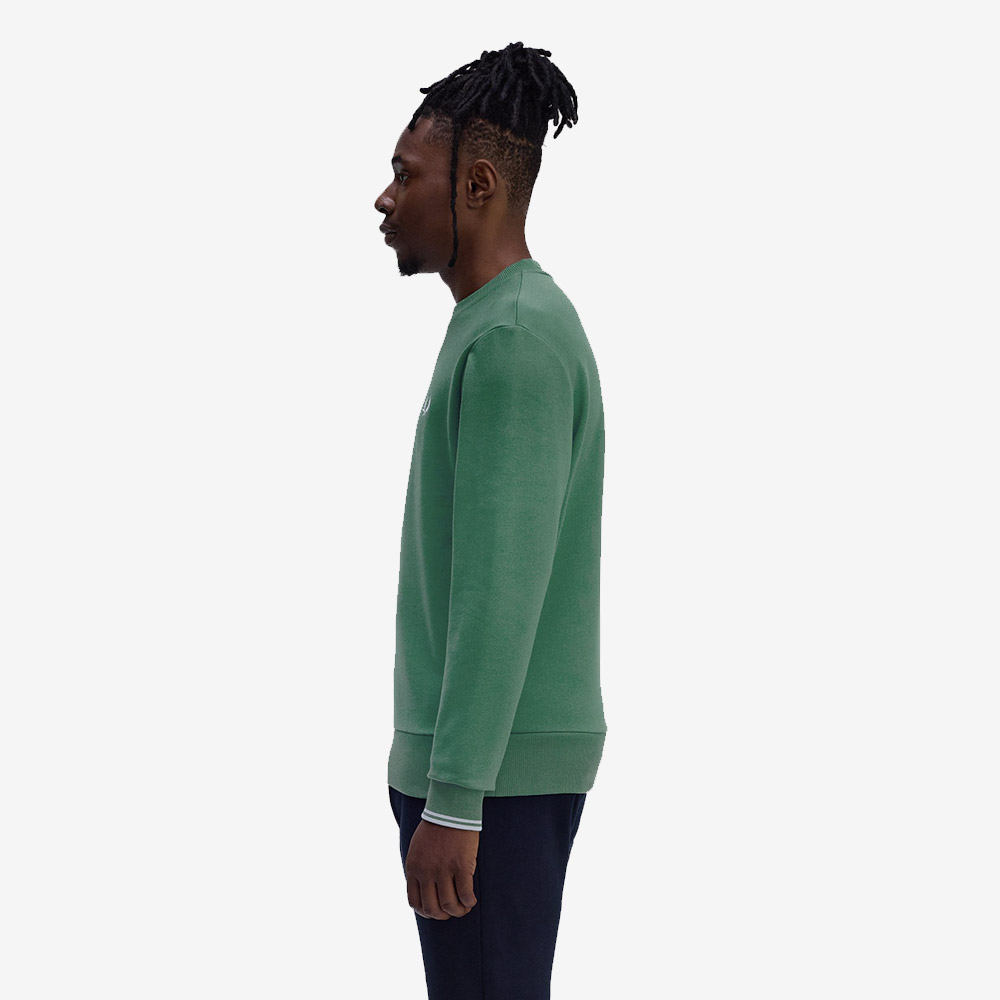 프레드페리 크루넥 스웻셔츠 스포츠그린 트랙블루(Fred Perry Crew Neck Sweatshirt Sport Green Track Blue) - 3