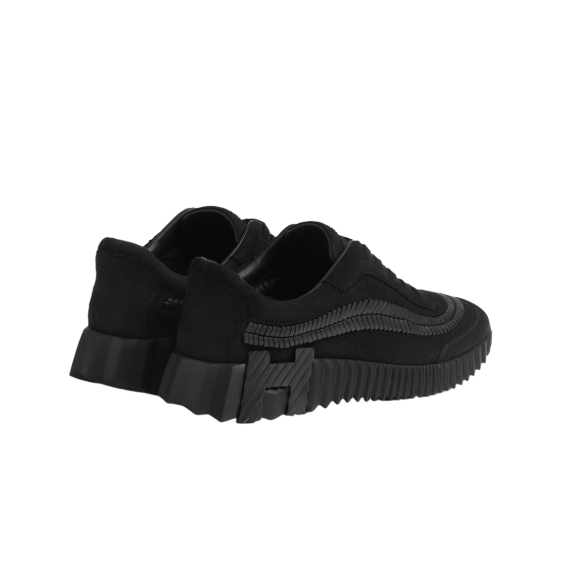 (W) 에르메스 바운싱 스니커즈 스웨이드 고트스킨 헤링본 브레이디드 카프스킨 & 누아((W) Hermes Bouncing Sneakers Suede Goatskin Herringbone Braided Calfskin & Noir) - 3