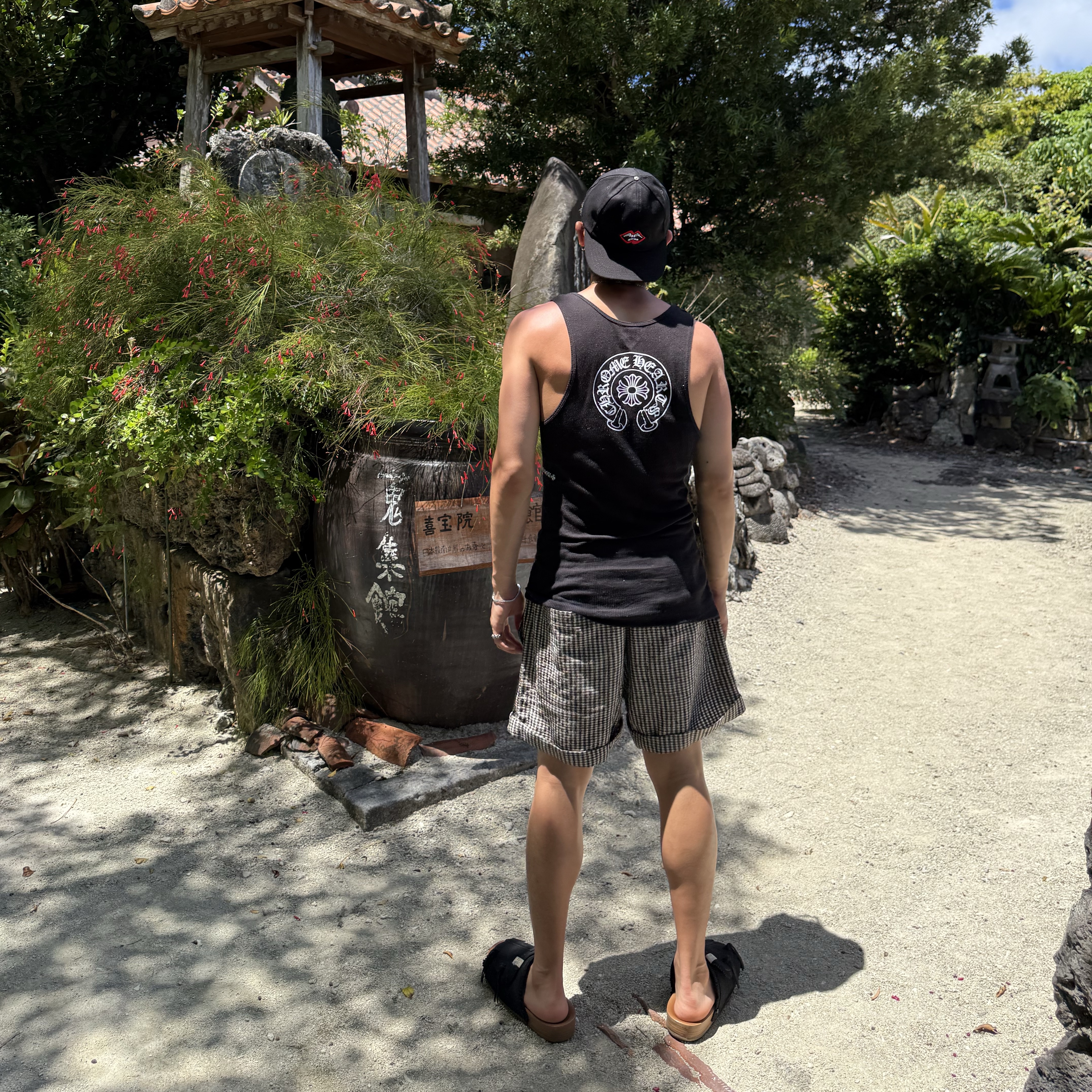 Chrome Hearts Horseshoe Fuck You Logo Tank Top Black 착용 스타일 - 3