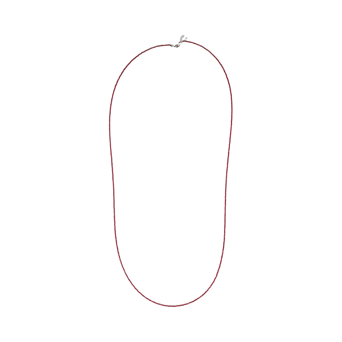 AHNK0045 August Harmony Red Crystal Tiny Beads Opera Necklace