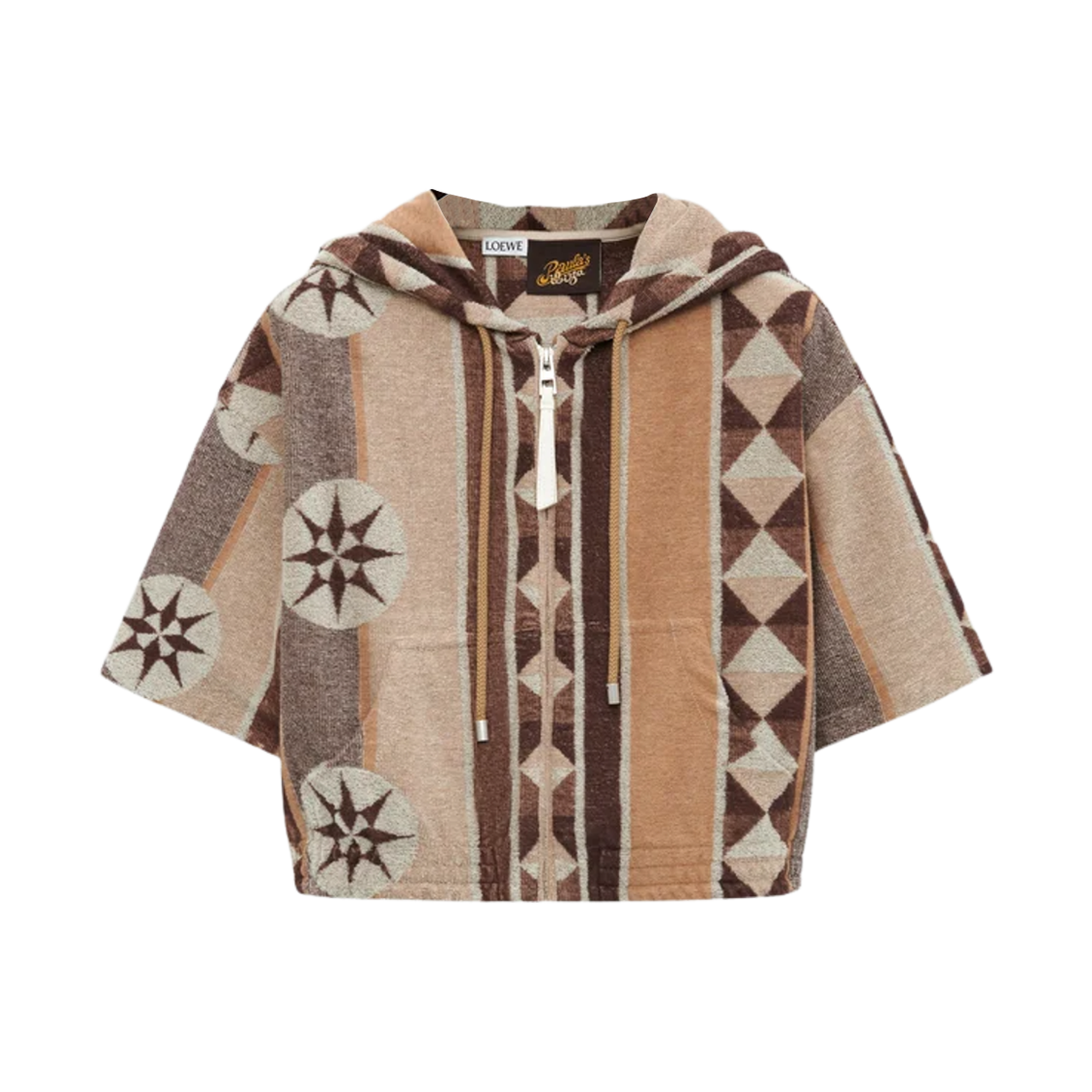 (W) 로에베 테리 코튼 자카드 후드 베이지 멀티컬러((W) Loewe Terry Cotton Jacquard Hoodie Beige Multicolor)