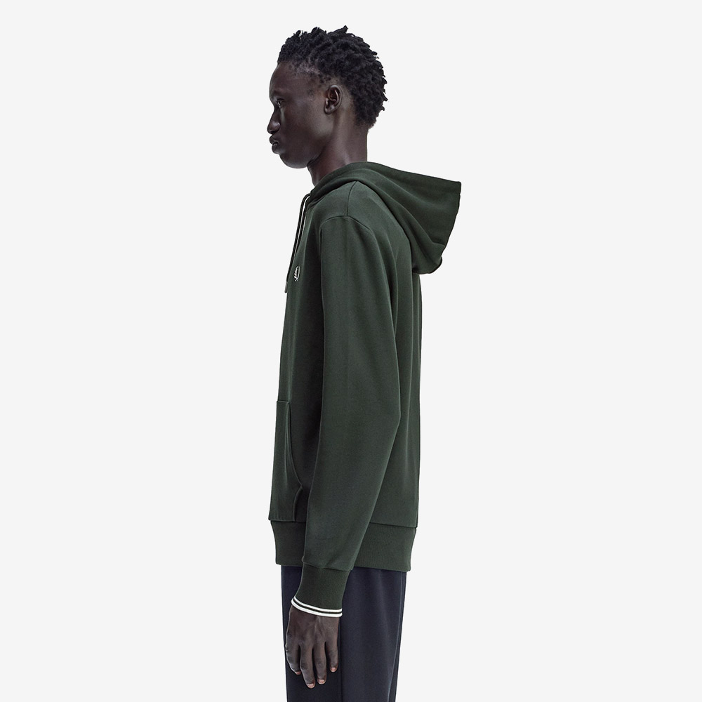프레드페리 팁 후드 스웻셔츠 나이트그린 스노우화이트(Fred Perry Tipped Hooded Sweatshirt Night Green Snow White) - 2