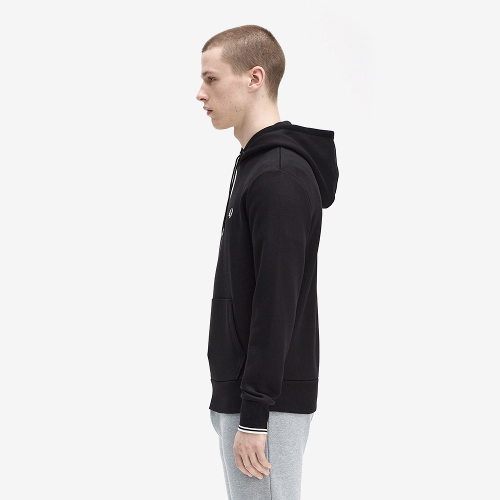 프레드페리 팁 후드 스웻셔츠 블랙(Fred Perry Tipped Hooded Sweatshirt Black) - 3