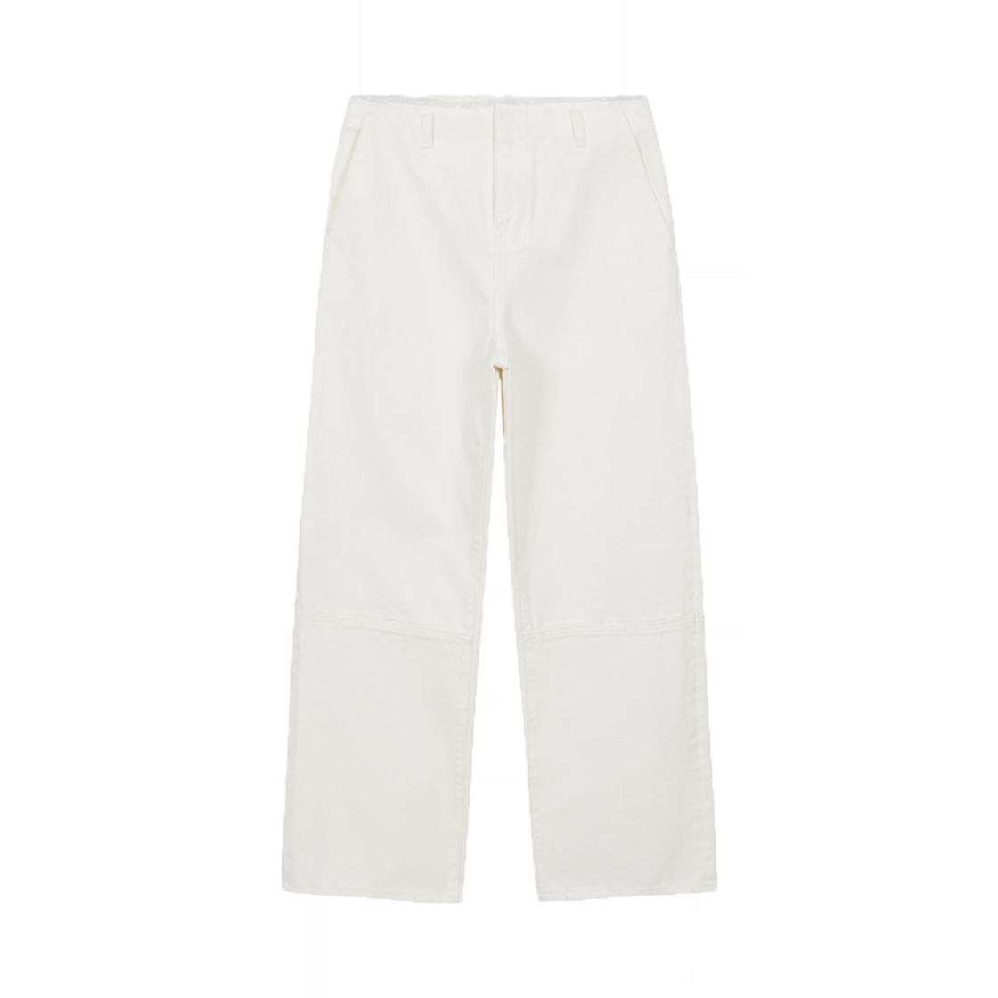 유지 오프 화이트 손상 허리 밴드 와이드 데님 팬츠(YUJI Off White Damaged Waist Band Denim Pants)