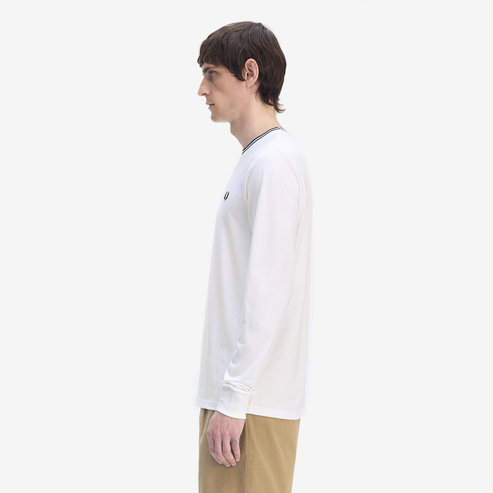 프레드페리 롱슬리브 트윈 팁 티셔츠 화이트(Fred Perry Long Sleeve Twin Tipped T-Shirt White) - 3