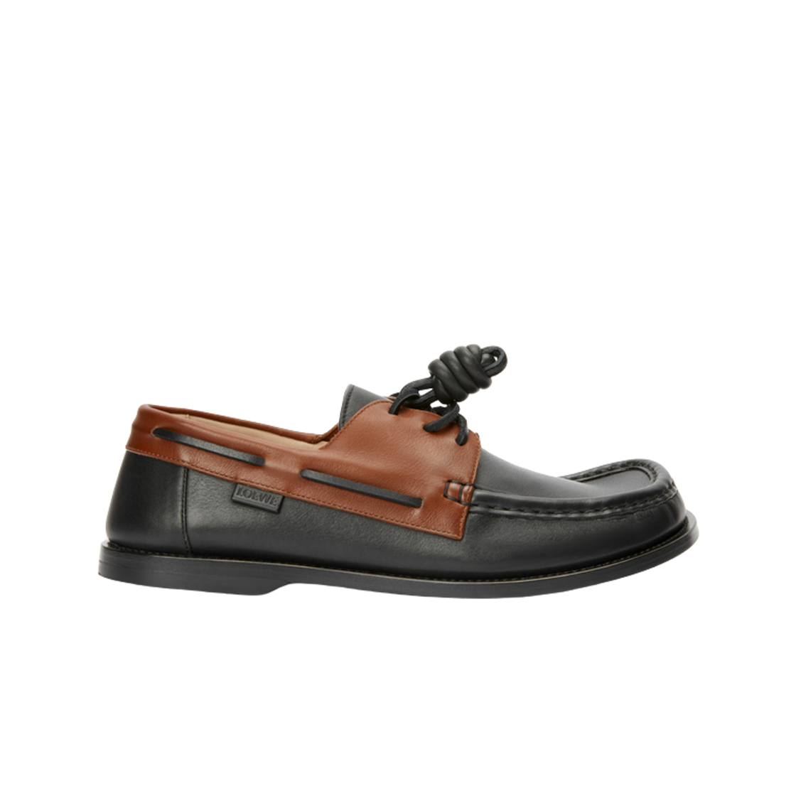 로에베 소프트 카프스킨 캄포 보트 슈즈 다크 카라멜 블랙(Loewe Soft Calfskin Campo Boat Shoes Dark Caramel Black)