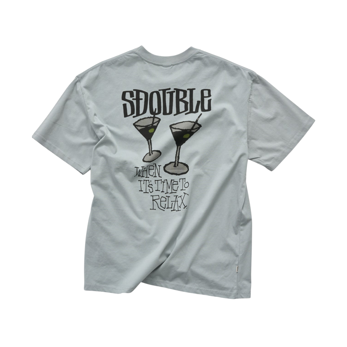SD025S1011 S/Double Time To Relax T-Shirt Dusty Blue