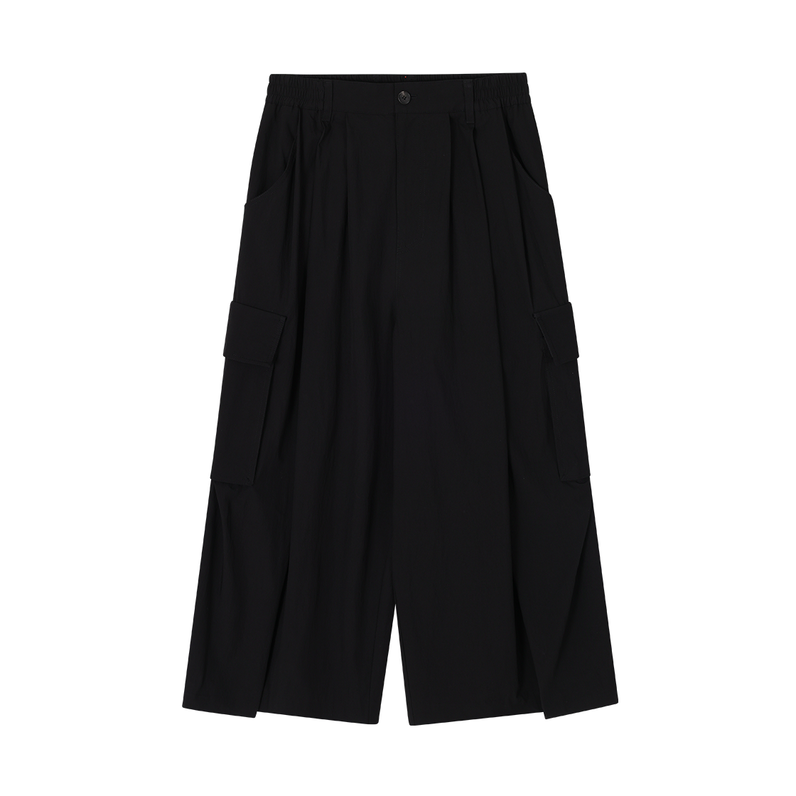 SH5PT515BK SONGZIO HOMME Multi Pleats Crop Cargo Pants Black