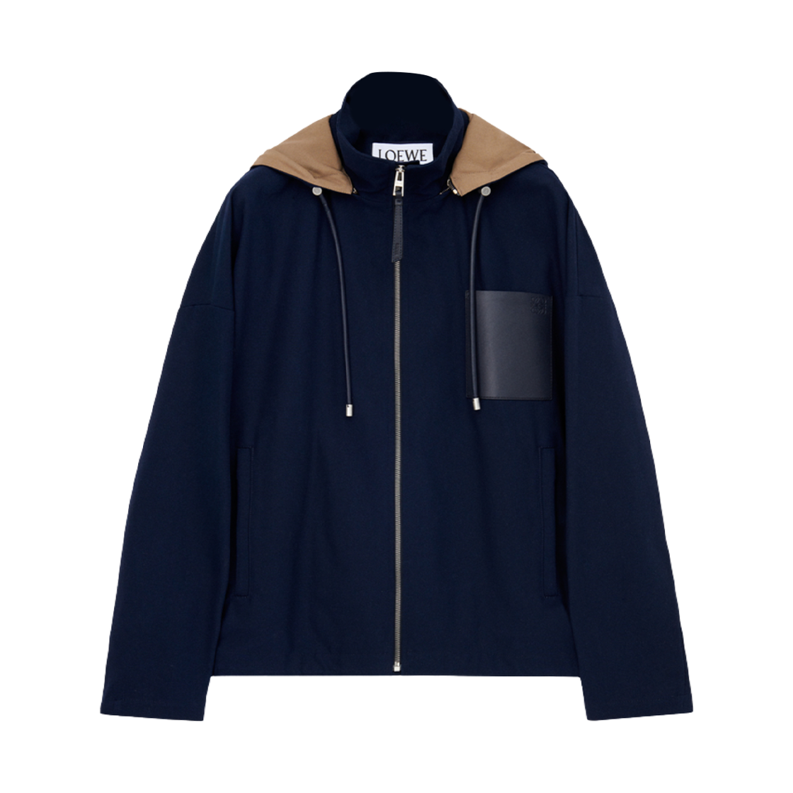 로에베 코튼 후드 자켓 베이지 네이비(Loewe Cotton Hoodie Jacket Beige Navy)