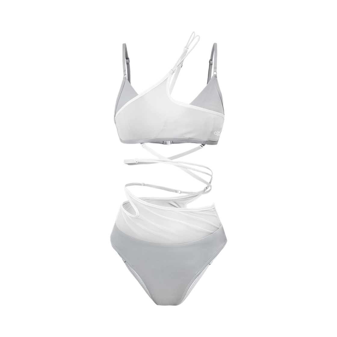 오호스 레이어드 메쉬 스트랩 비키니 그레이(OJOS Layered Mesh Strap Bikini Grey)