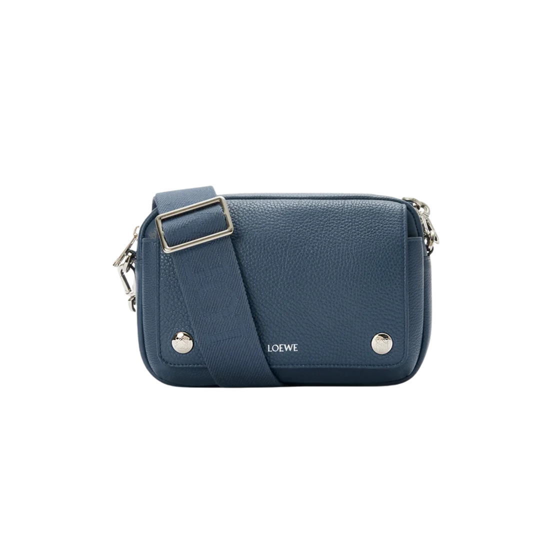 BANBPCBX01-6969 Loewe Small Pebble Messenger Bag in Supple Grained Calfskin Indigo Dye