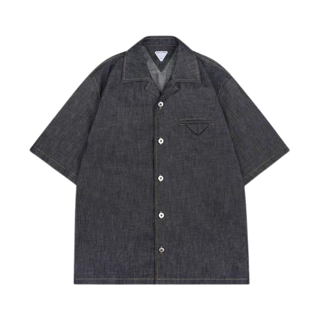 833877V5SN04245 Bottega Veneta Rinsed Indigo Straight Denim Shirt Indigo