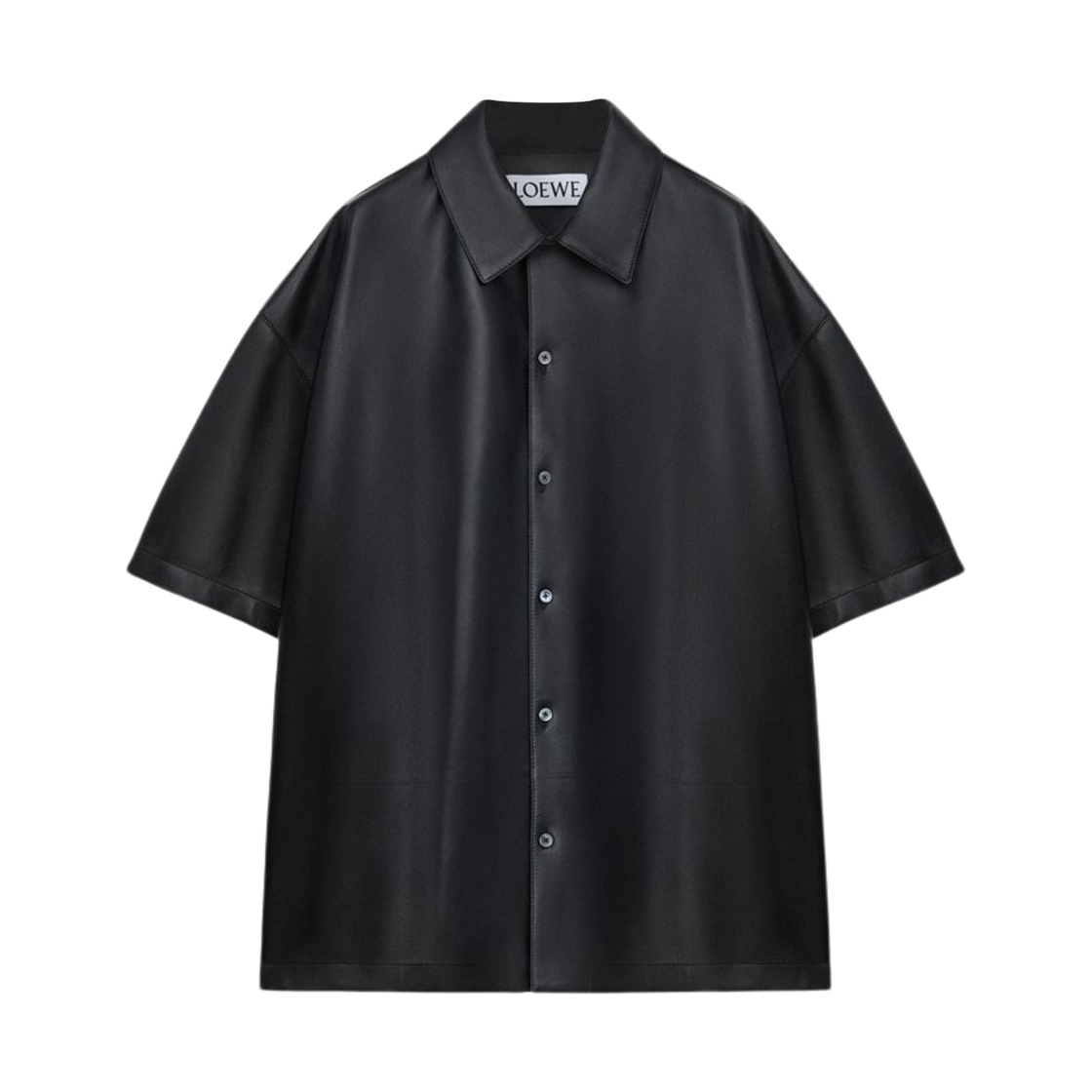 H526Y31L49-1100 Loewe Nappa Lambskin Short Sleeve Shirt Black