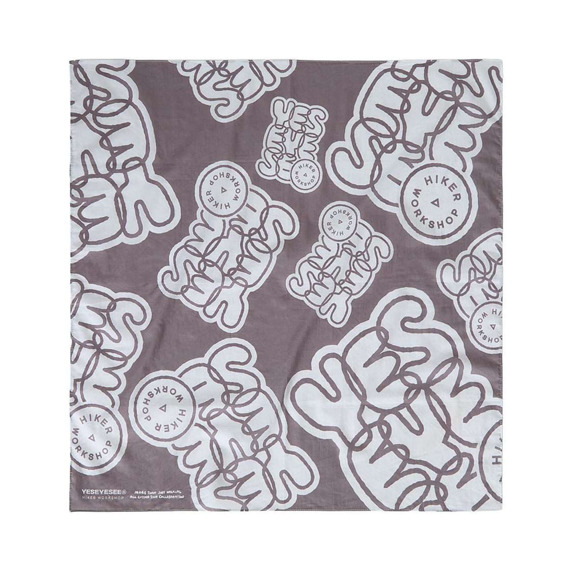 YS253WACBAH1BAK YESEYESEE® x HIKER WORKSHOP® Bandana Bark