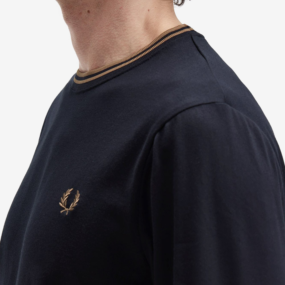 프레드페리 롱슬리브 트윈 팁 티셔츠 블랙(Fred Perry Long Sleeve Twin Tipped T-Shirt Black) - 5