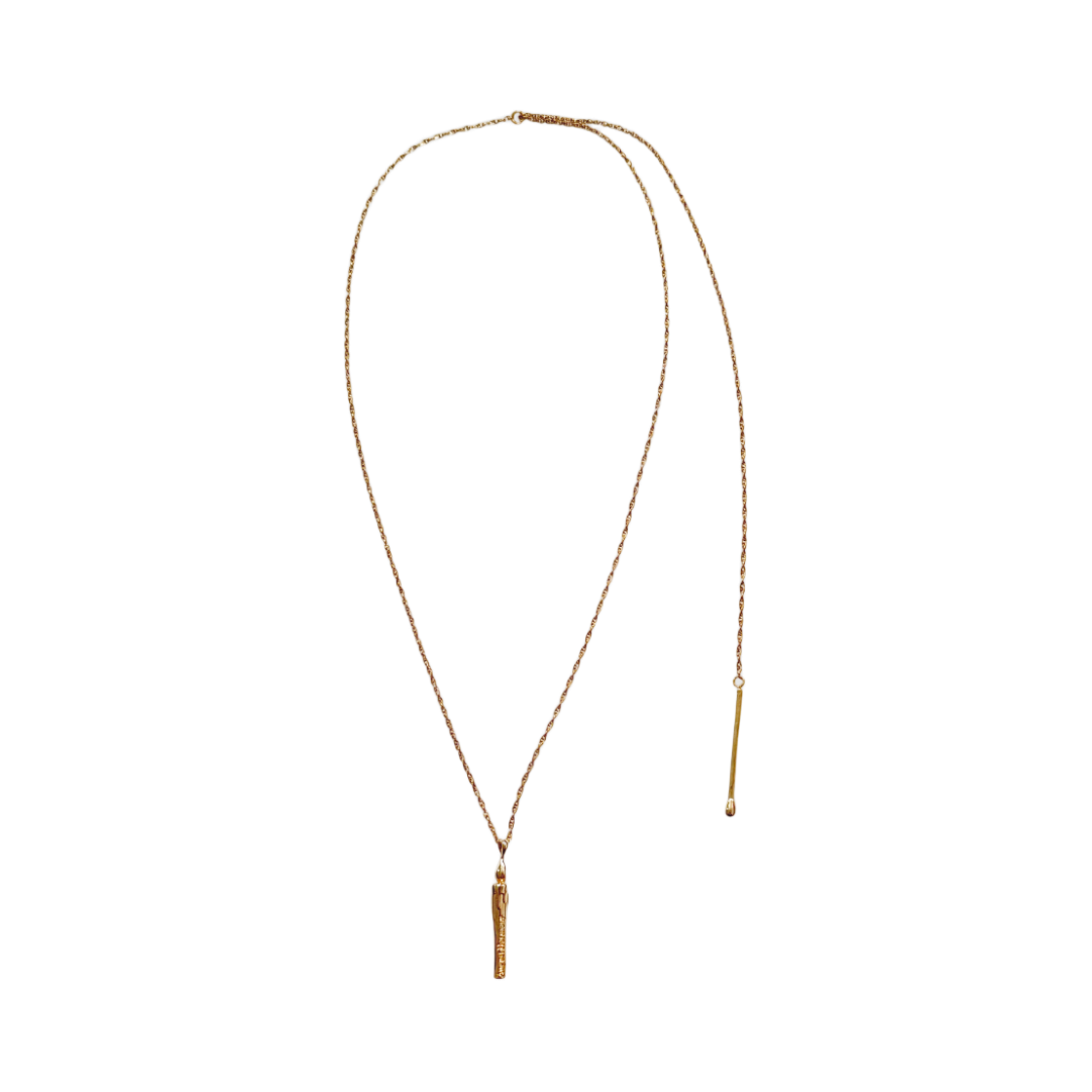 AHNK0036 August Harmony Candle and Match Twoway Necklace Gold