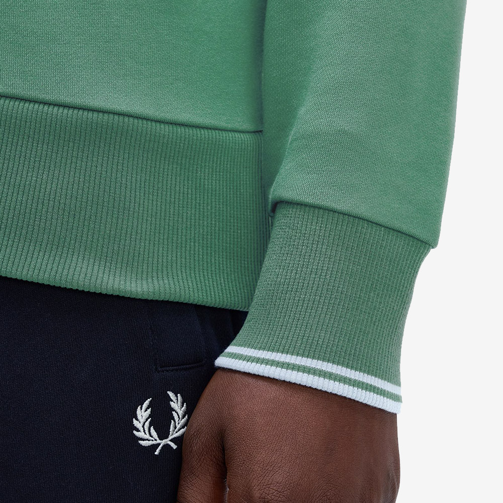 프레드페리 크루넥 스웻셔츠 스포츠그린 트랙블루(Fred Perry Crew Neck Sweatshirt Sport Green Track Blue) - 5