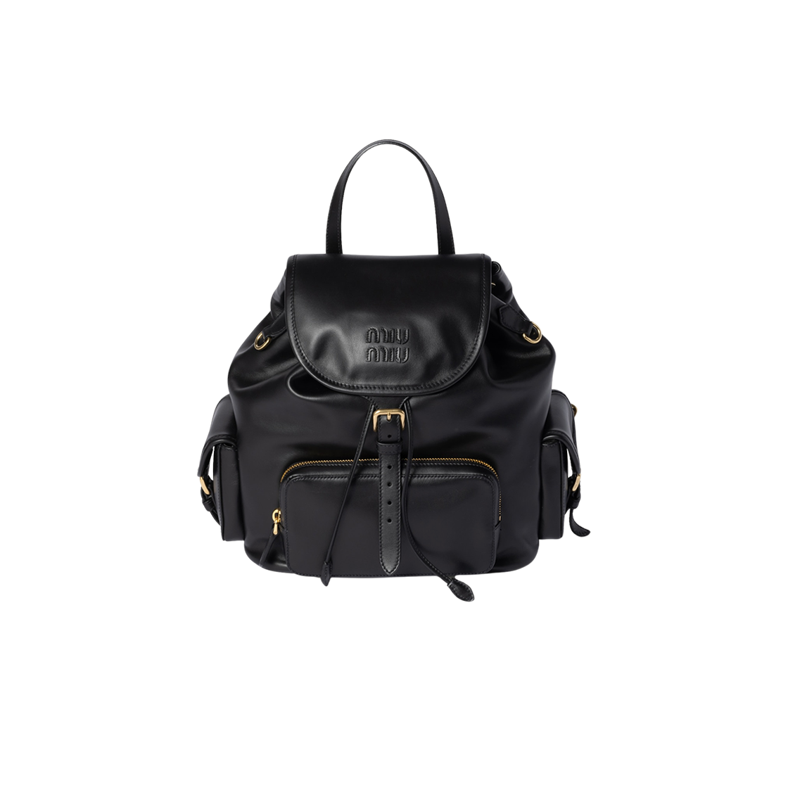5BZ042-2CRW-F0002 Miu Miu Leather Backpack Black