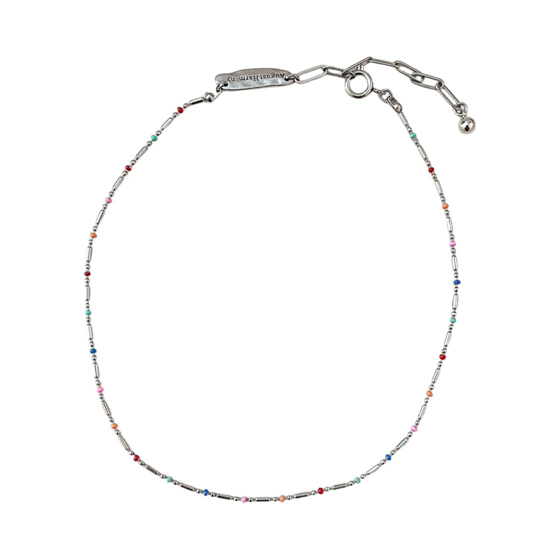 AHNK0009 August Harmony Multi Pop Choker Silver