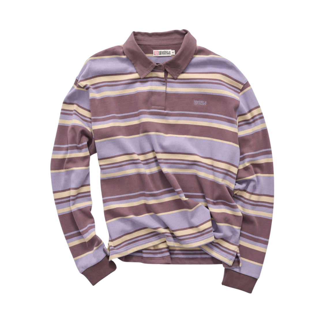 에스더블 피치 스트라이프 럭비 저지 플럼(S/Double Peach Stripe Rugby Jersey Plum)