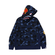 BAPE Color Camo 2nd Shark Pullover Hoodie Navy