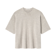 Essentials Merino Short Sleeve Sweater Heather Stone - 25SS