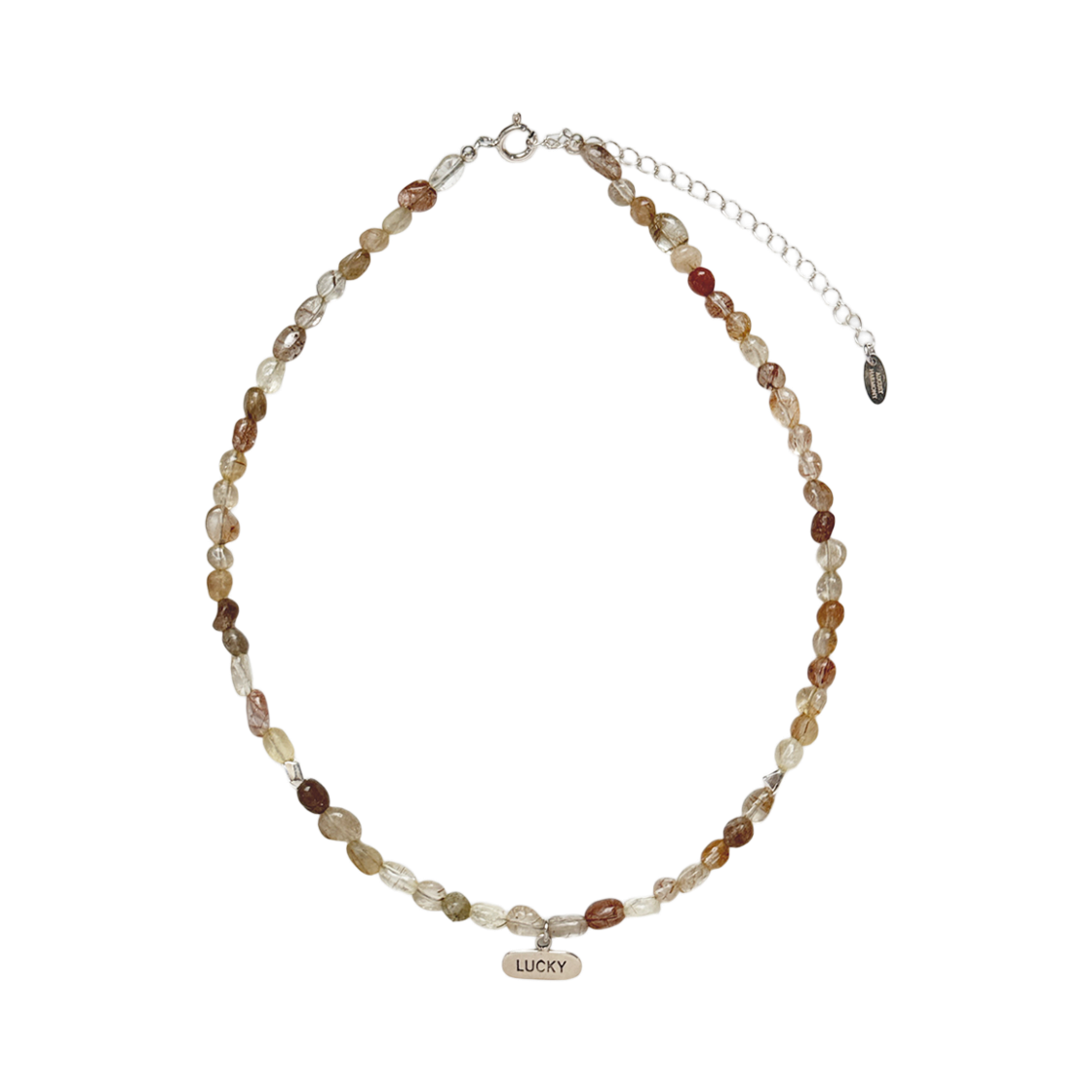 AHNK0025 August Harmony 925silver Lucky Nature Pebble Necklace