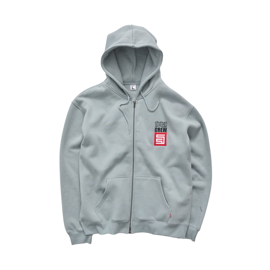 에스더블 크루 집 스루 후드 블루 그레이(S/Double Crew Zip Through Hood Blue Grey)
